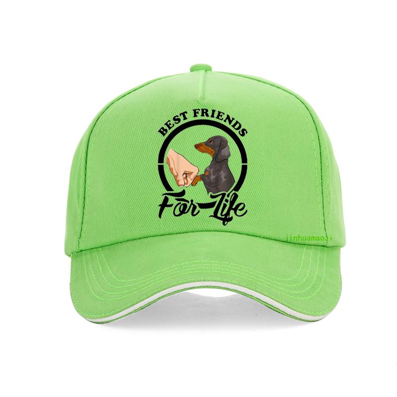 Lustige Bester Freund Dackel Hund Cartoon Baseballkappe Mode Sommer cool Unisex Trucker Snapback Hüte Knochen