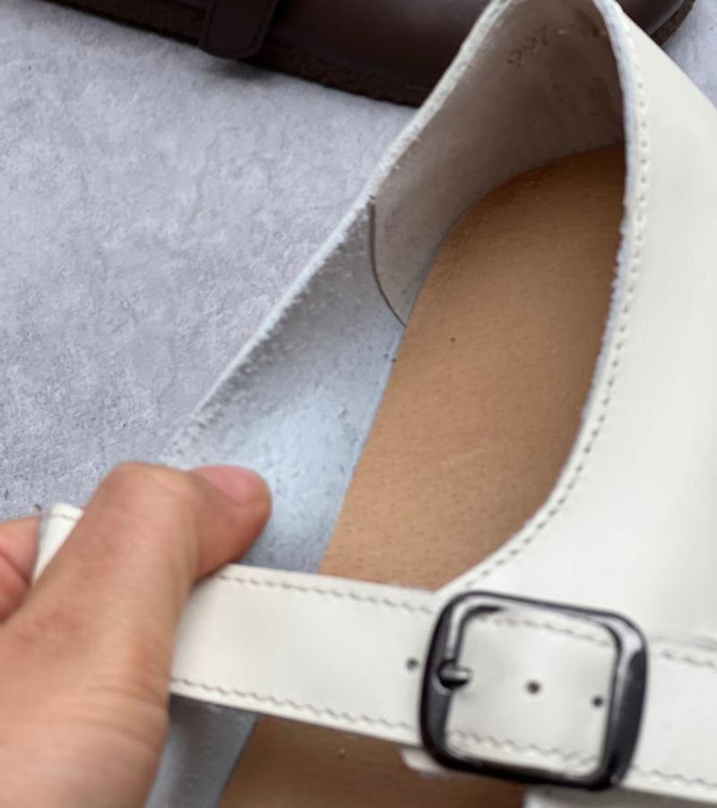 Johnature Ręcznie robione, oryginalne, skórzane, płaskie buty, miękka podeszwa, okrągły nosek, codzienne, uniwersalne buty damskie