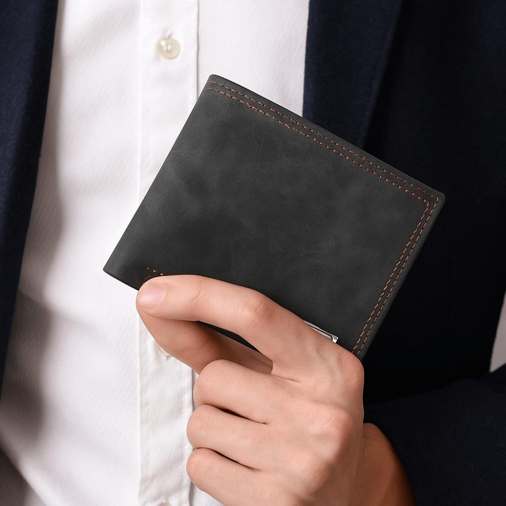 Large Capacity Short Card Bag Multi-functional Business Wallet Men's Wallet Travel Essentials