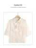 Mom's Summer Embroidered Tassel Stand Collar Chiffon Blouse for Middle-Aged Women