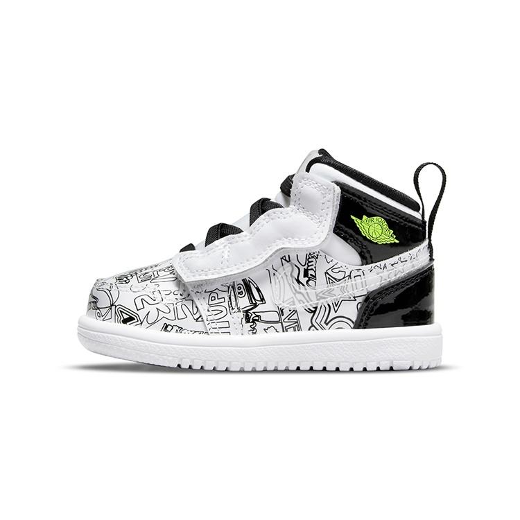 (TD) Air Jordan 1 Mid Alt SE White Black Graffiti Baby DH9682-100 EU 22