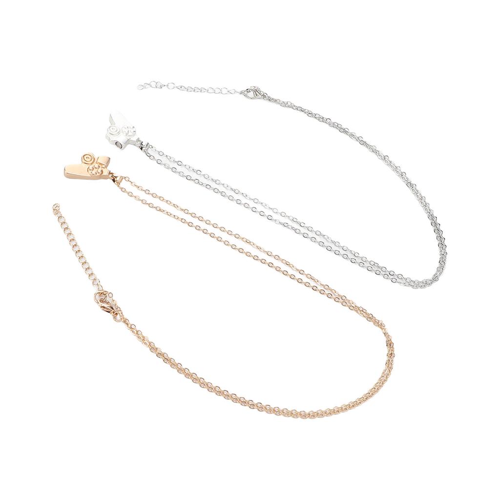 2 Stück Magnetische Partner Passende Anhänger Halskette Legierung Freundin Freund Schmuck für Paare