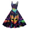 Dámské ležérní módní potisk Sexy punkové retro šaty Retro šaty