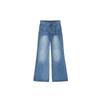 Damenjeans Frühling Neu Hohe Taille Lockerer Look Slim Schmale Edition Weites Bein Lange Hosen
