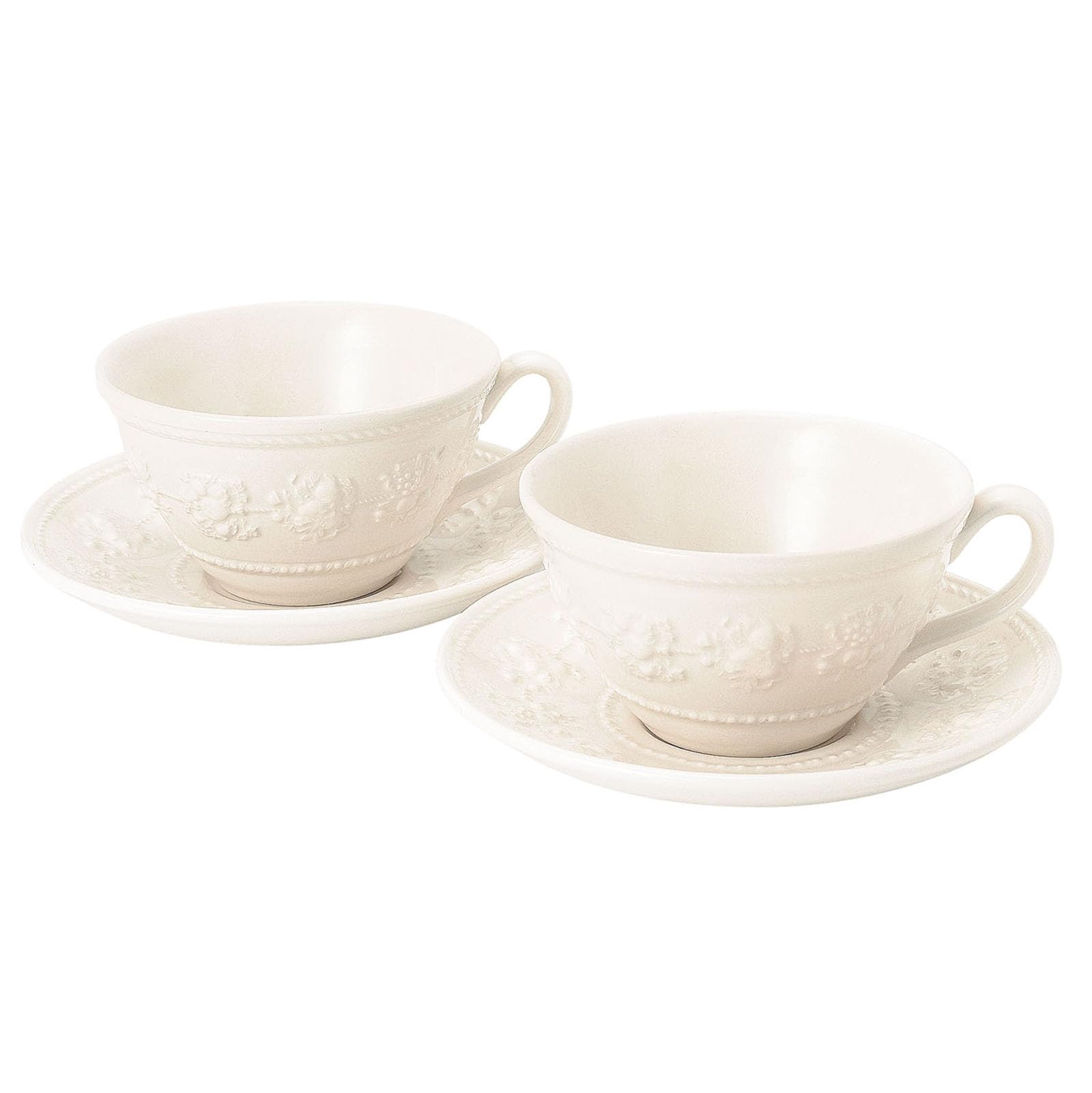 

Wedgwood Festivity Ivory Pair Teacup Wedding 1054007 [Officially Imported] & Saucer, Ceramic, Gift, слоновая кость