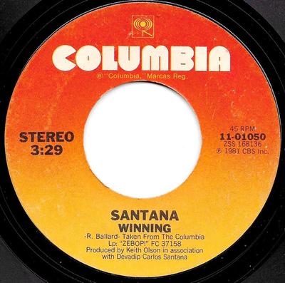7inch Record SANTANA - Winning 1101050 Columbia 1981 US Rock Used