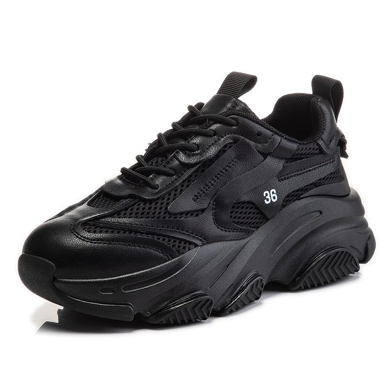 Dad Shoes Women's Spring 2025 New Running Shoes Casual Leather Women's Shoes Heightening Sports Shoes Children