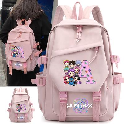 26 Englische Buchstaben Kpop Dämonenjäger Bedruckter Rucksack für Teenager Junge Mädchen Schultasche Kinder Schüler Buchrucksack Damen Reisetasche Kindergeschenk Rucksack