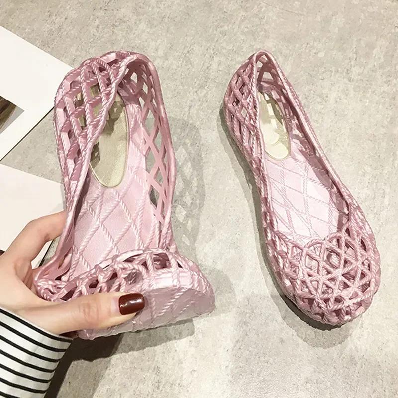 Sapatos Feminino Ladies Flats Hollow Slip On Fashion Female High Quality Sandals Comfortable Summer Footwear 2024 Jelly Shoes