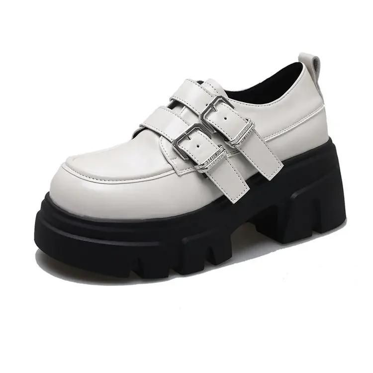 Fashion Flat Black Shoes For Women Oxfords Clogs Platform Autumn White Sneakers Round Toe Loafers With Fur Shallow Mouth Female Footwear