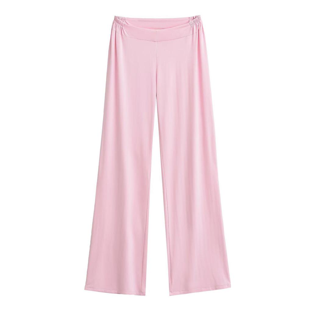 V-Waist Wide-Leg Casual Pants for Women - Summer Comfort Yoga and Lounge Wear