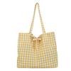 Check Lattice Tote Bag Grid Canvas Bag Portable Red Plaid Shoulder Bag  Streetwear