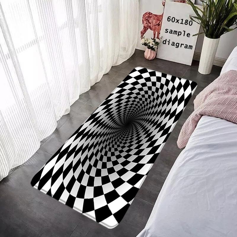 House Entrance Doormat 3D Vortex Geometric Optical Illusion Rug Hallway Carpet Foot Carpets Rugs Floor Mats Non-slip Home Decor
