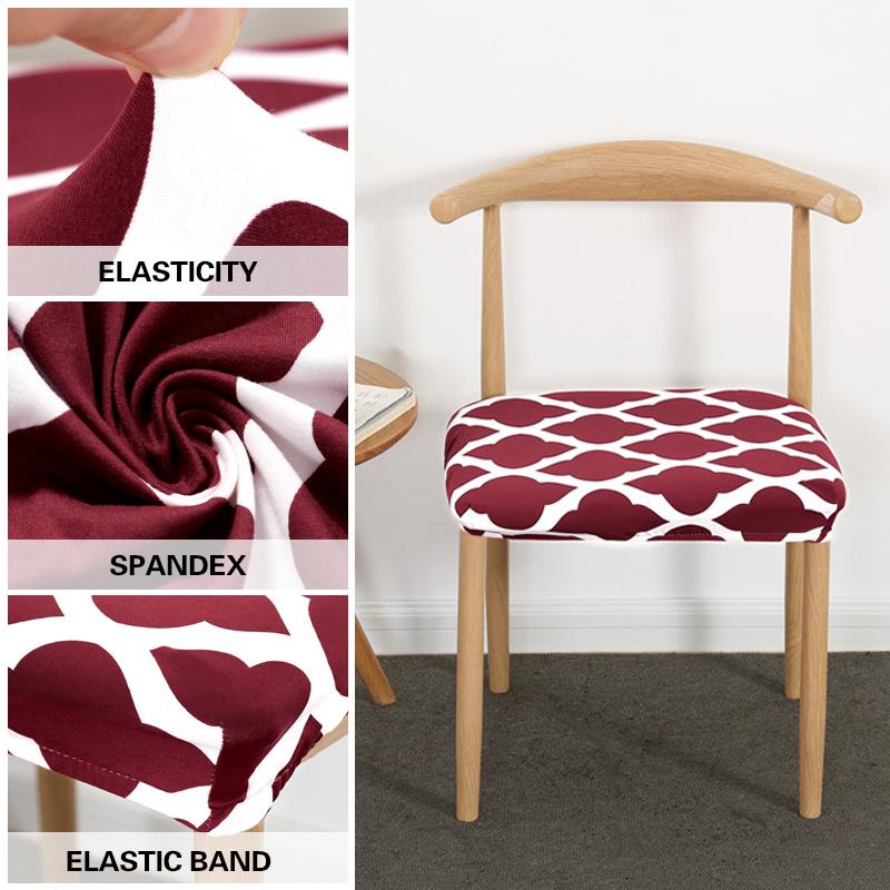 Stretch Fabric Soft Seat Cushion Cover Elastic Washable Spandex Dining Chair Cover Slipcovers for Home Hotel Banquet Living Room