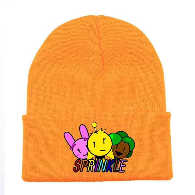 Sprunki Fashion Knitted Hat Solid Color Print Cute Pattern Unisex Design