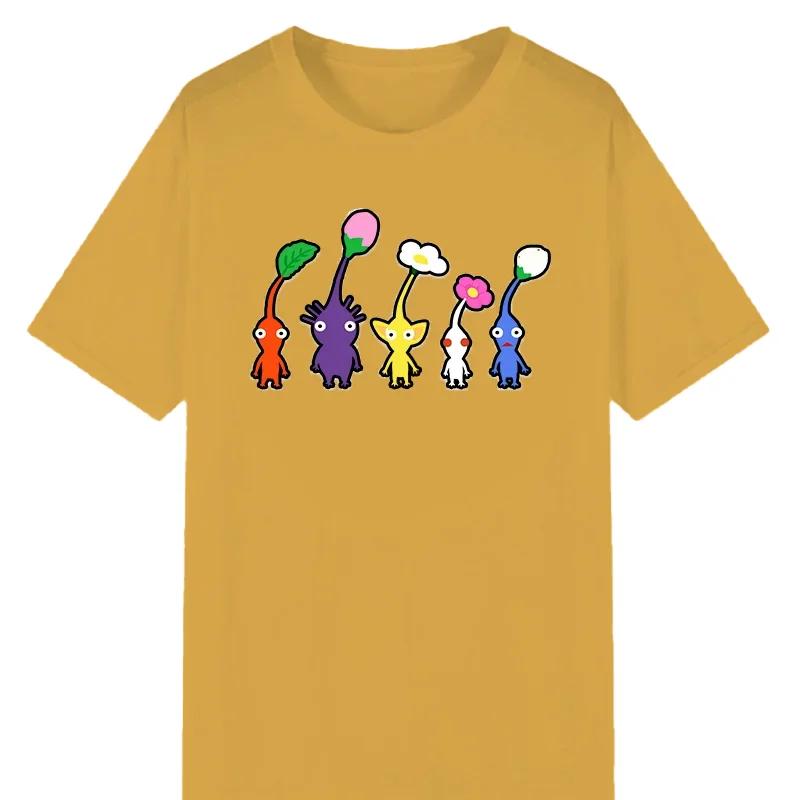 Kawaii Pikmin T Shirt Men Funny TShirt Harajuku Cute Cartoon Graphic Tshirts Summer Breathable Comfortable Tee Hombre Oversized