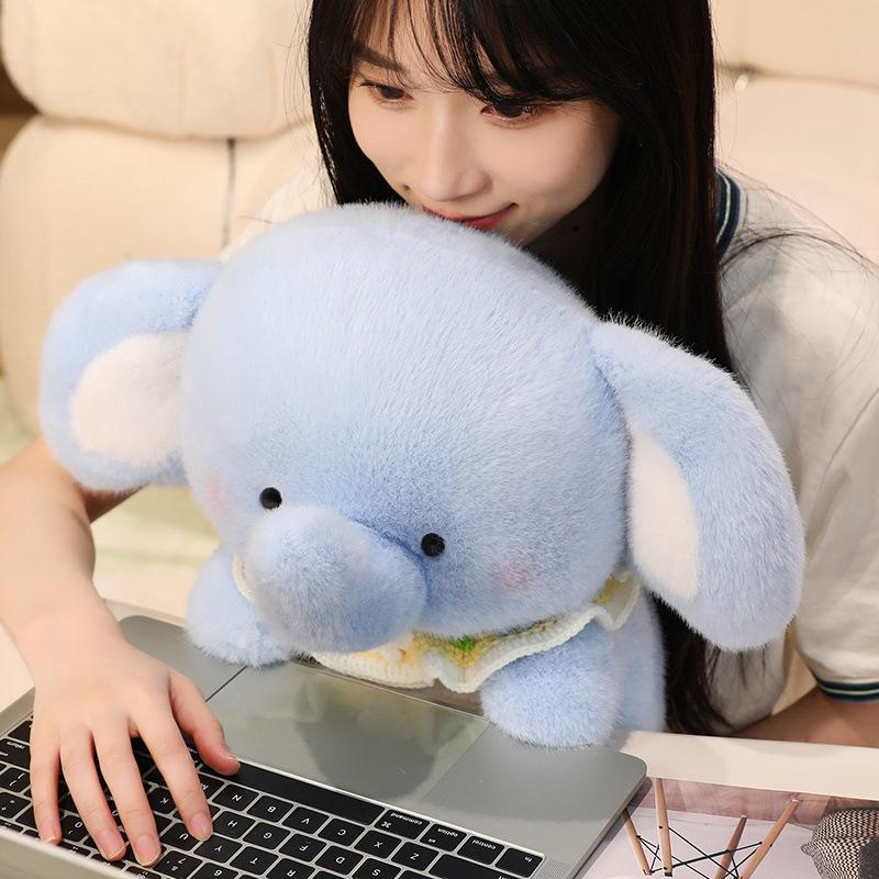 Cartoon Niedlicher Latz Elefant Puppe Niedlicher Elefant Plüschtier Puppe Mädchen Schlafkissen Geschenk Puppe