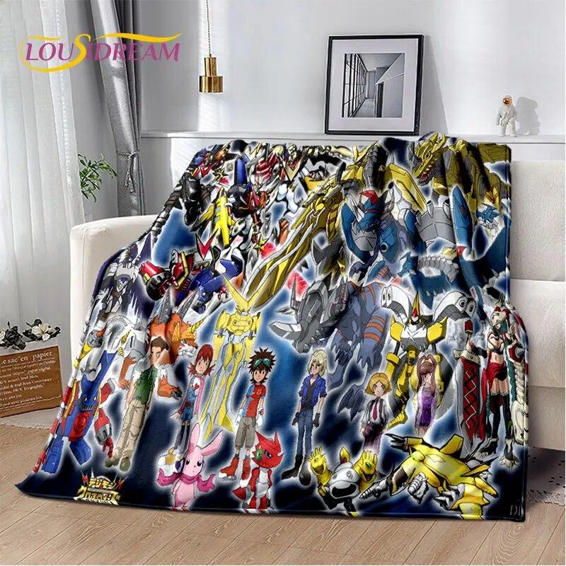 Cartoon Digimon Adventure Area Rug Large,Carpet Rug for Living Room Bedroom Sofa Doormat Decoration, Non-slip Floor Mat Cover 3D