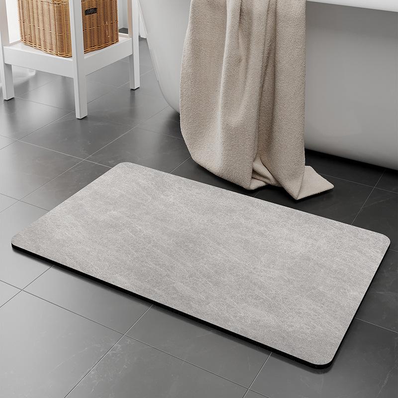 Solid Color Bathroom Mat, Bathroom Floor Mat, Door Entry Household Non-Slip Foot Mat, Water-Absorbing Quick-Drying Door Mat