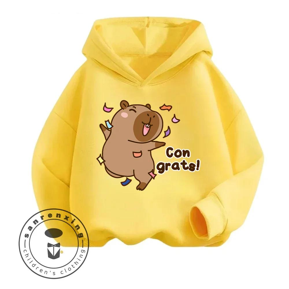 Capybara Cartoon Natural Cotton High Quality Niche Design Exquisite Details Feel Skin Friendly Children's Autumn Winter Hoodie