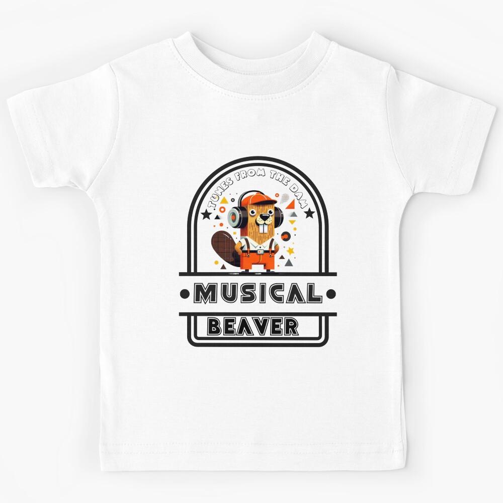 Musical Beaver: Tunes from the Dam :from EgyApe Artists Kids T-Shirt 130