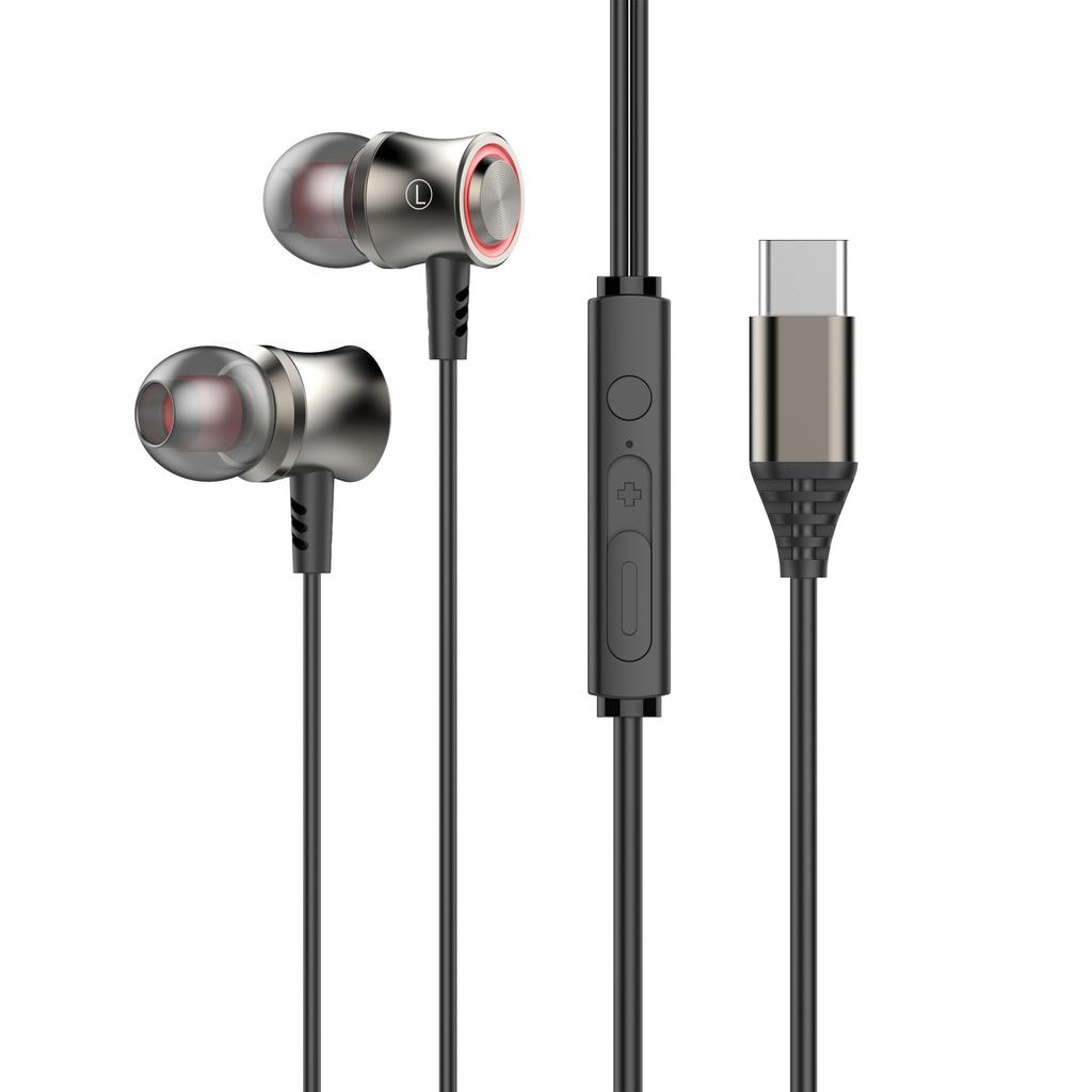 Nuovo Auricolare Metallico Subwoofer Cablato per Musica e Giochi E-sports