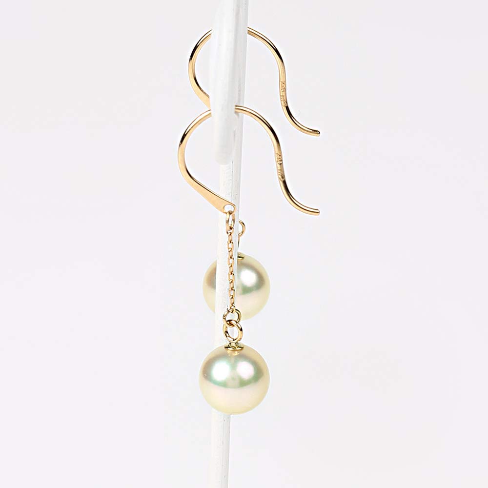 Pearl Earrings Cheerful Earrings K18 Pearl Earrings Women's [Gift Wrapped]