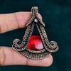 Red Fire Labradorite Pendant Copper Wire Weaving Jewelry Original Gemstone Jewelry Handmade Dainty Pendant Gift for Her Birthstone Jewelry