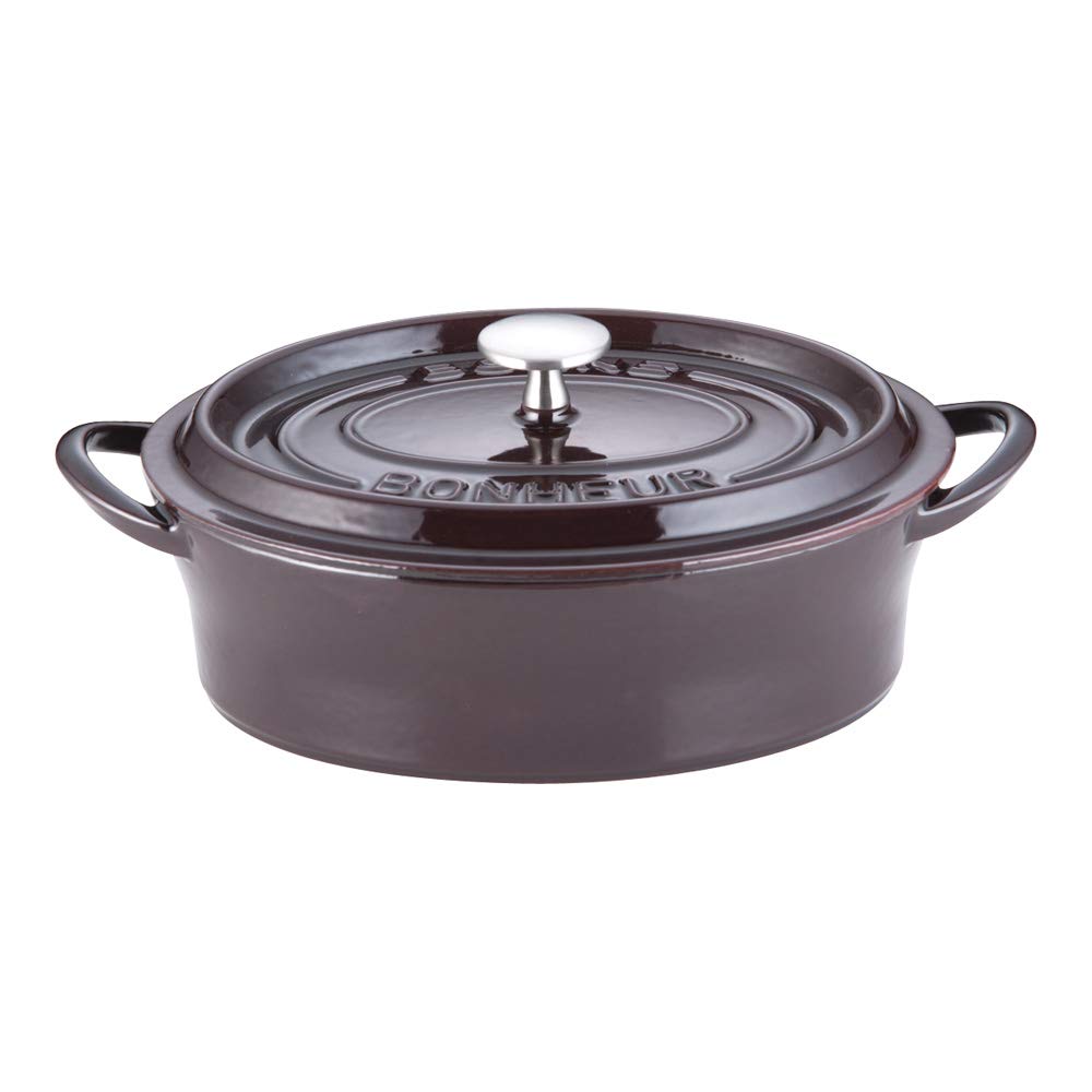 

Ishigaki Sangyo Bon Bonnet Oval Cocotte, 26cm, Aubergine, Cast Iron, China, ABVB908