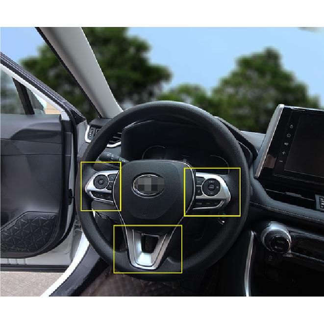 Steering Wheel Matte Silver Garnish Cover Trim for - Toyota RAV4 3PS ABS