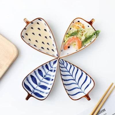 Japanese Style Creative Ceramic Snack Plates Dried Fruit and Nut Snack Plates Small Vegetable Plates Household