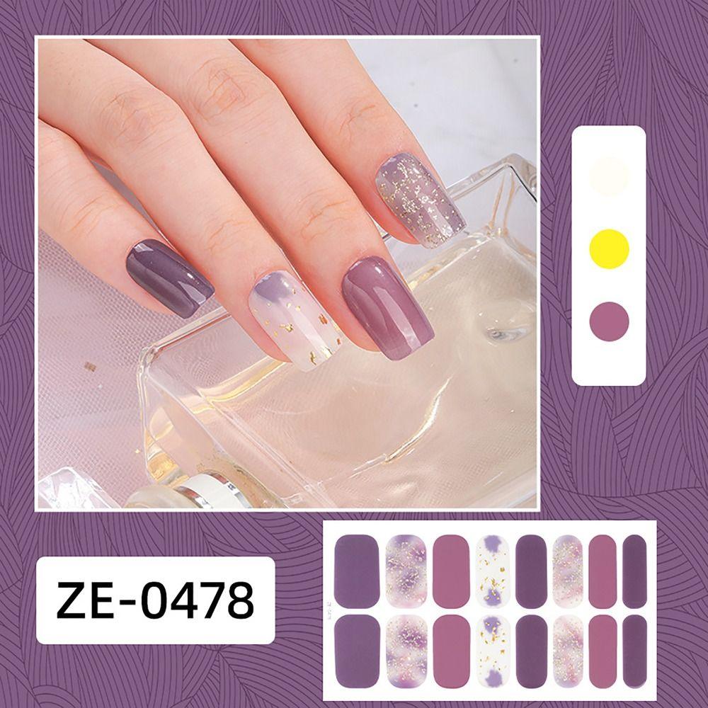 4 conjuntos de tiras de esmalte em gel para unhas francesas, 16 tiras de gel para unhas completas, faça você mesmo, arte em unhas