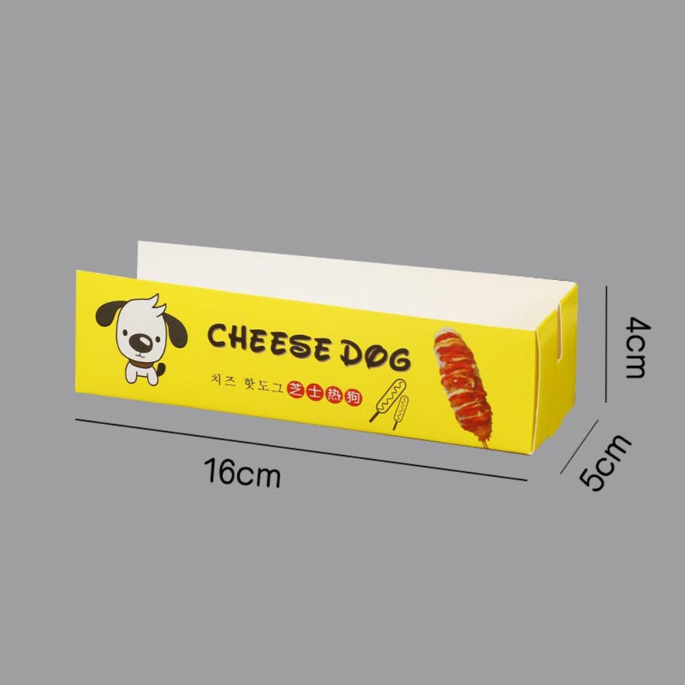 100PCS Boat Shape Sausage Tray Paperboard Takeaway Container Hot Dog Packaging Box Catering Use