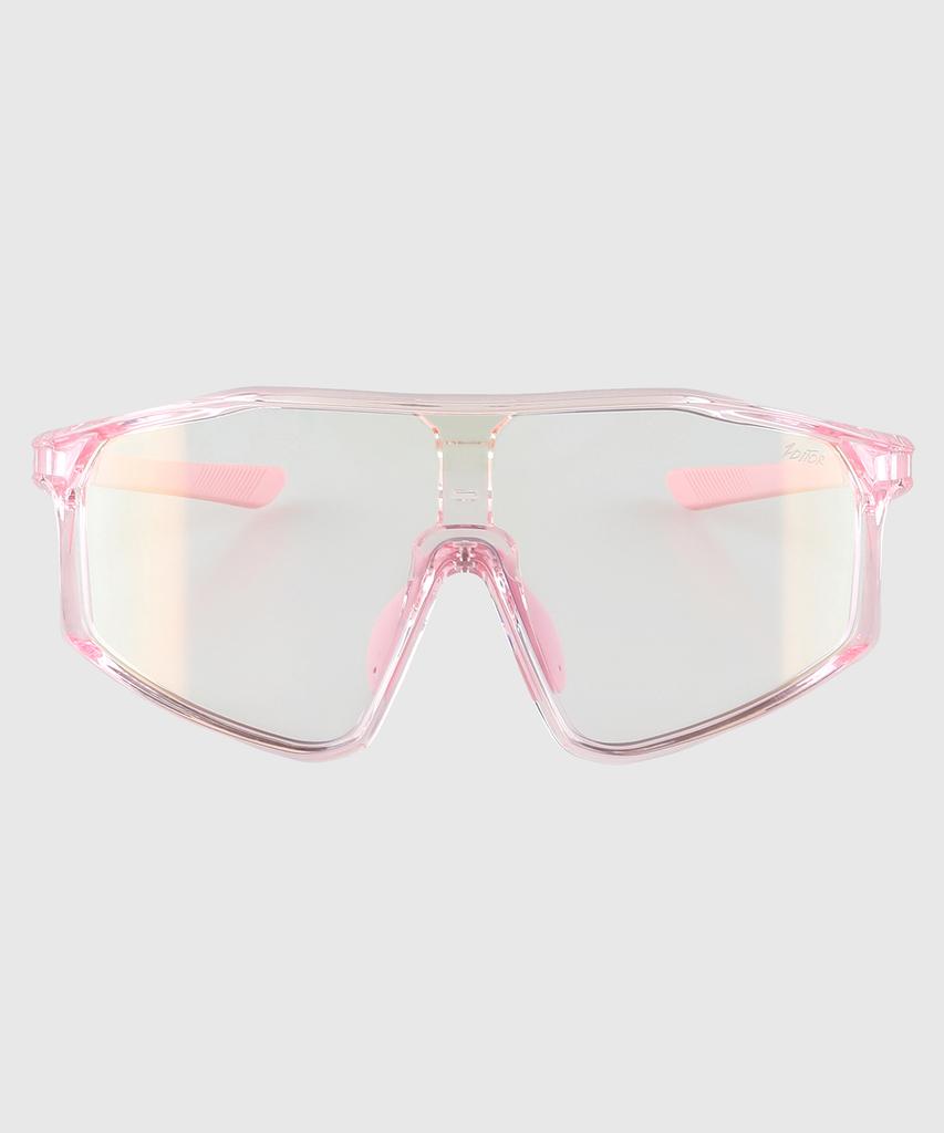Tuditeo Sports Running Goggles Iter Sunglasses C8 Photochromic Pink/Clear Frame Pink