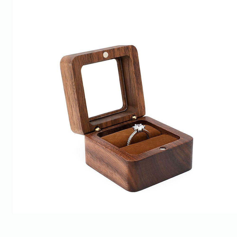 Box Gift Earrings Organizer Wedding Wooden Storage Box Presentation Box Ring Bearer Box Ring Box