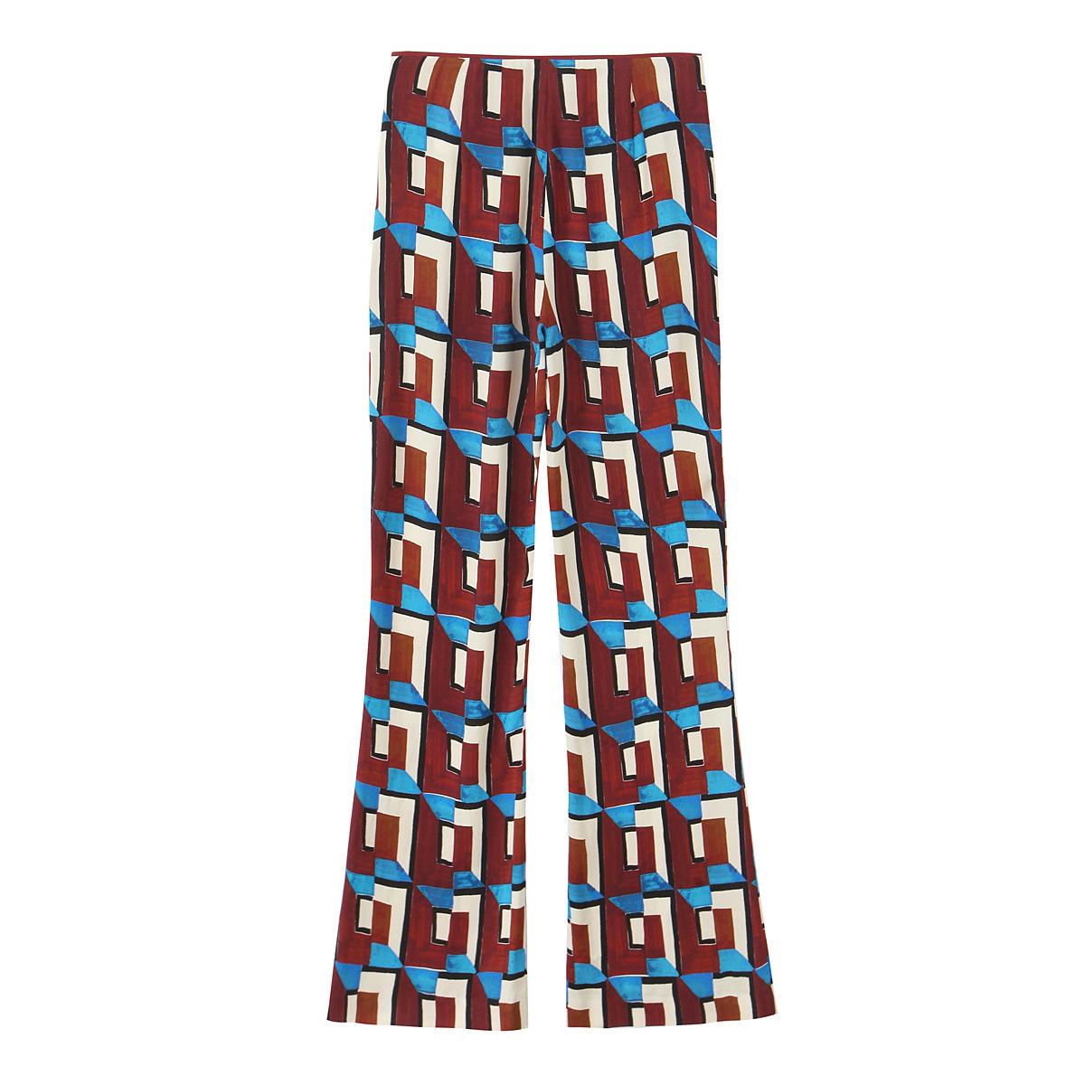 

Весна 2025 Женская рубашка с принтом в европейском и американском стиле и длинные брюки-клеш S