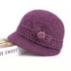 Windproof Women's Knitted Hat Plus Velvet Elderly Beret Keep Warm Mom Warmer Cap  Middle Aged