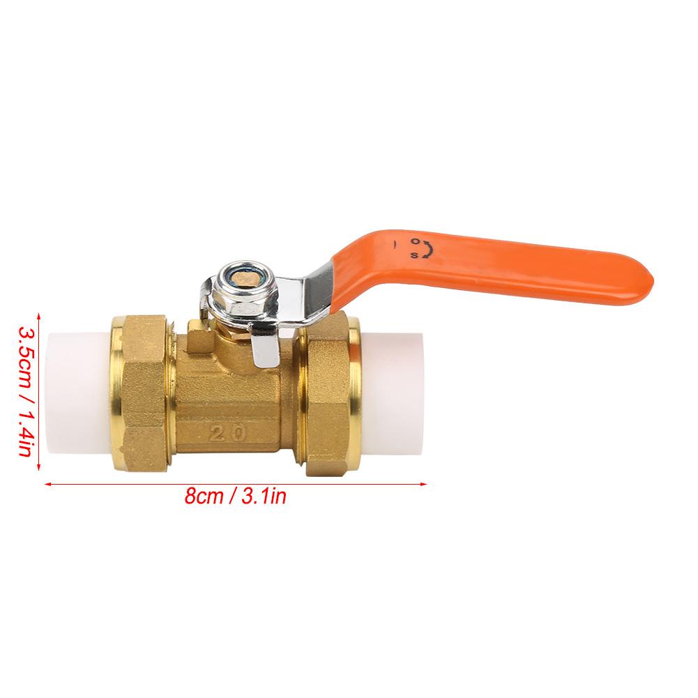 Brass Pipe Ball Valve with Double PPR Hot Melt Fitting 34"BSP DN20