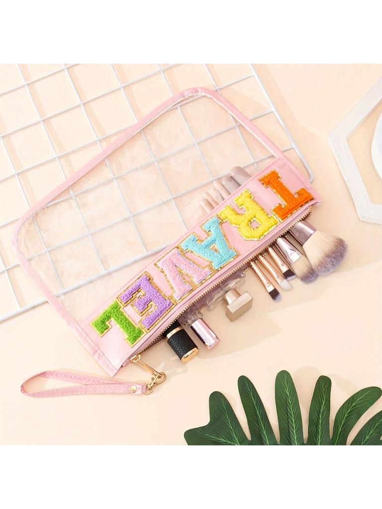 1PC Makeup Bag Transparent Cute ID Bag Waterproof Portable Handbag Large Capacity Makeup Bag