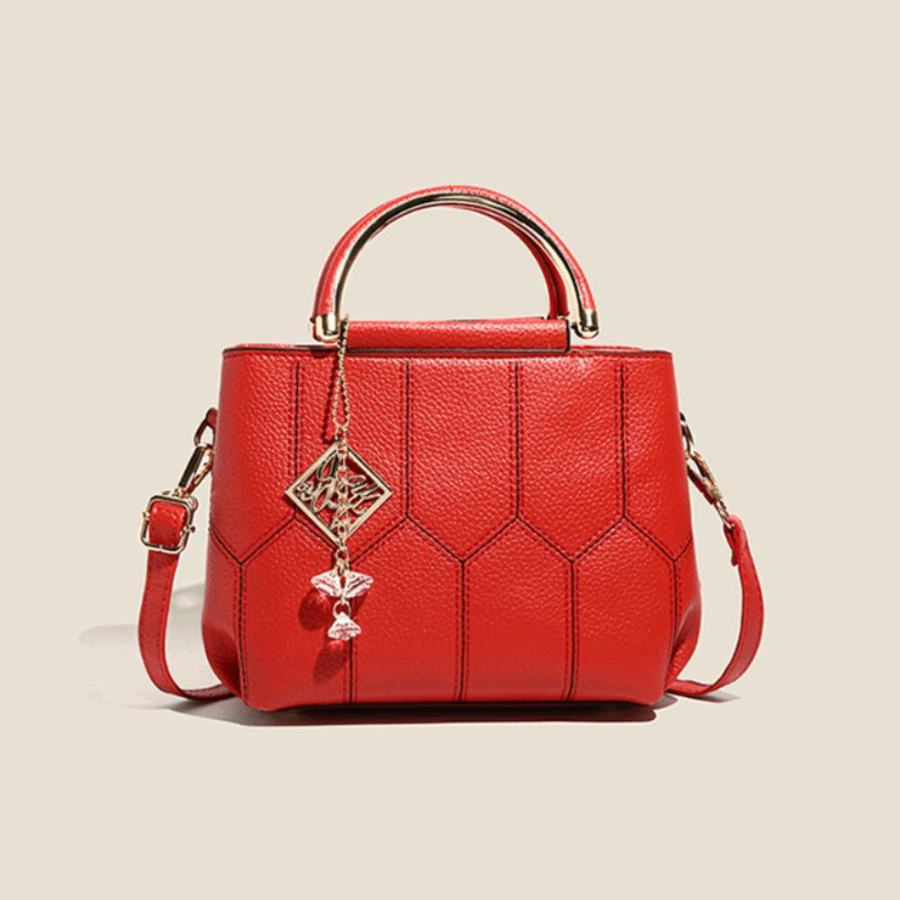 Fashion PU Women's Bag Two-Way Carry High-end Tote Bag Large Capacity Vintage Crossbody Bag Gift