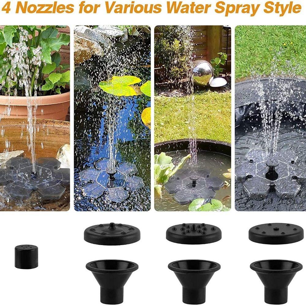 Floating Solar Powered Pump Multiple Nozzles Solar Water Fountain Bird Bath Fountain Garden