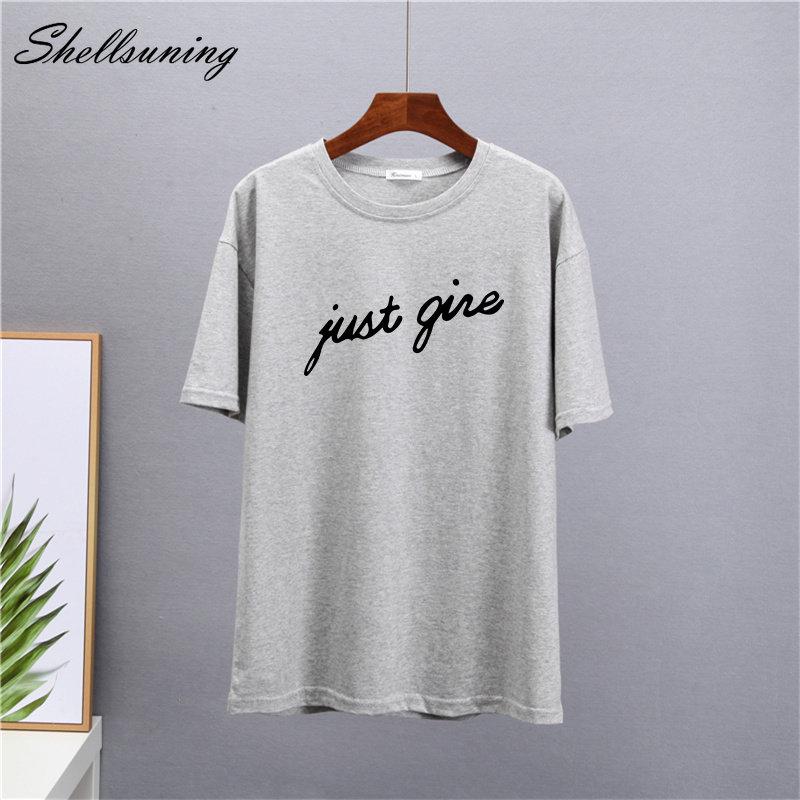Shellsuning Casual Lose T Shirts Frauen Sommer Trendy Baumwolle Harajuku Graphic Tees Weibliche Einfache Kurzarm Brief Gedruckt Tops