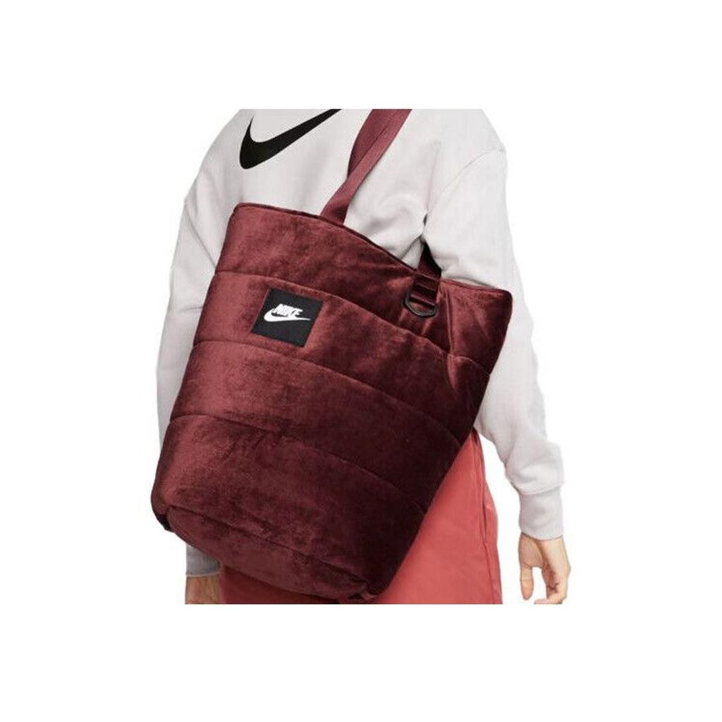 New Nike Polyester Tote Bag, Shopping Bag, Shoulder Bag Unisex Maroon CU3930-624