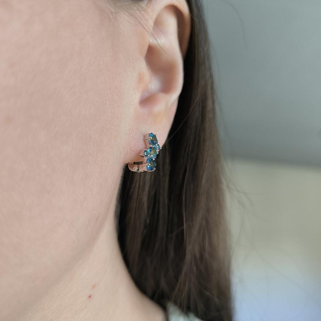 Серебряные серьги с мистик топазом 1.42ct (2212829)