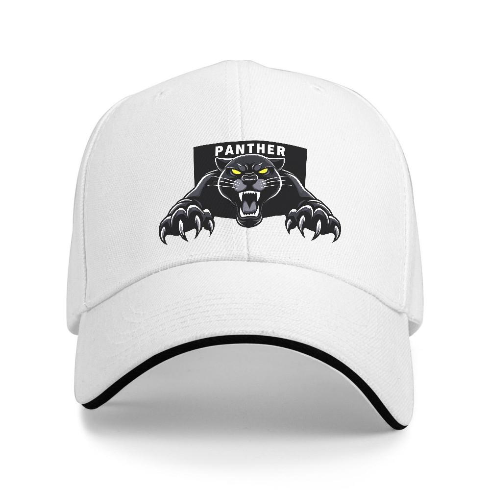 Мужские и женские бейсболки с узором-значком пантеры  Завораживающий черно-белый принт пантеры Дизайн со светящимися глазами Легкие Adjustable