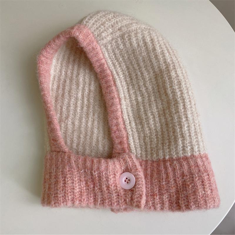 Winter Hats for Women Girls Warm Hooded Scarf Beanie for Female Youth Balaclava Kniting Skull Cap Ear Flap