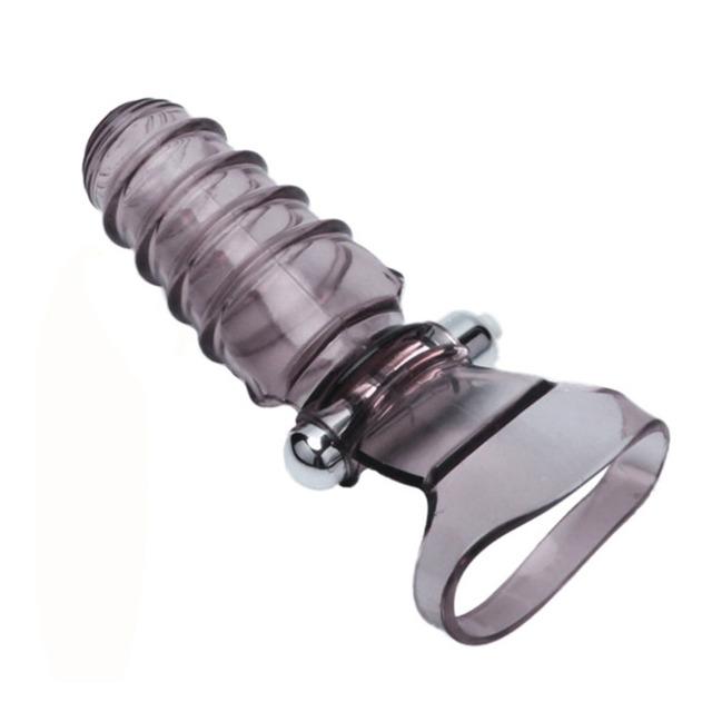 Vibrator cu manșon triplu pentru degete, prelungitor pentru întârziere, prezervativ, inel pentru penis reutilizabil pentru bărbați, teacă, masaj clitoridian, jucării sexuale pentru bărbați