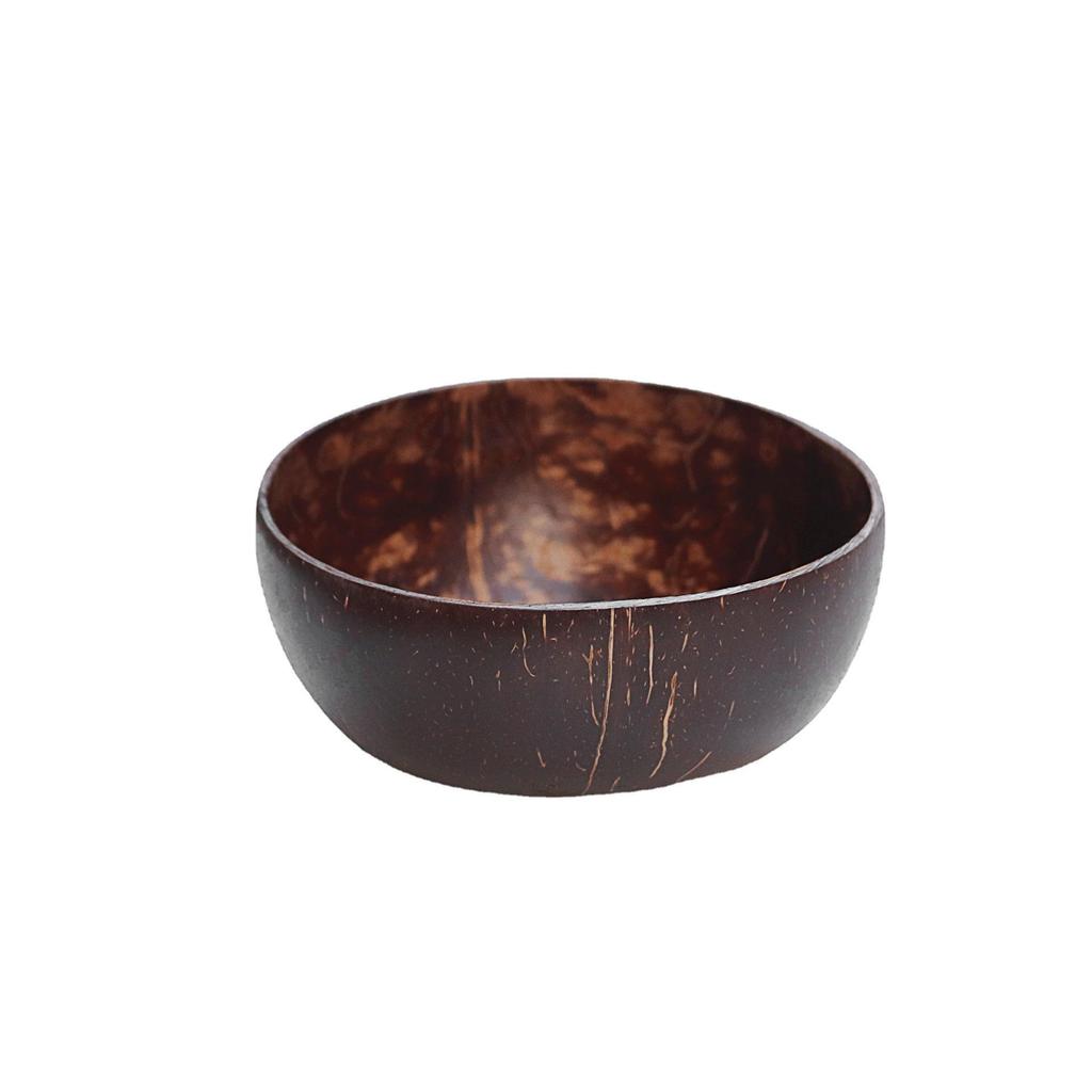 Natural Coconut Bowl Set: Coconut Shell Bowl with Coconut Wood Spoon and Fork for Fruit, Smoothies, and Salads