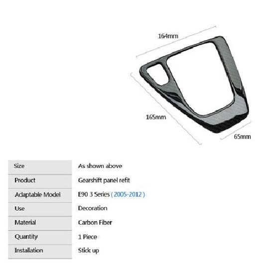 Carbon Fiber Gear Shift Shifter Frame Cover Sticker For BMW E90 E91 E92 E93