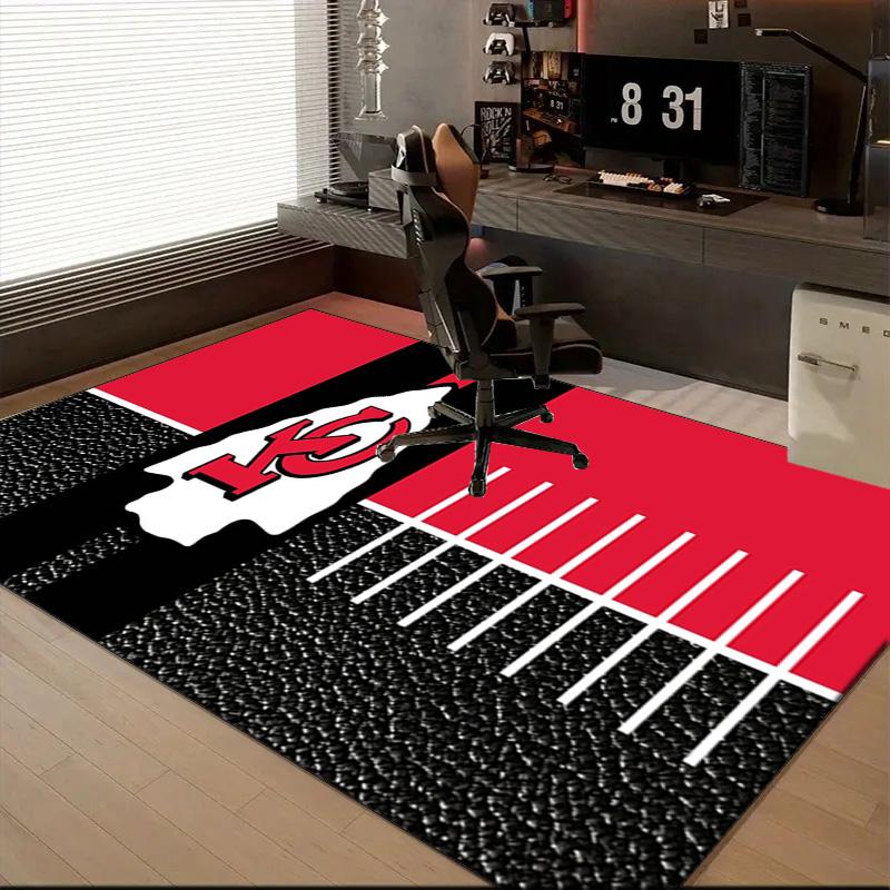 Kansas City Chiefs Logo Rug Game Carpet, Floor Mat for Bedroom Living Room Entryway Rug, Home Decor Idea Gift for Christmas Birthday